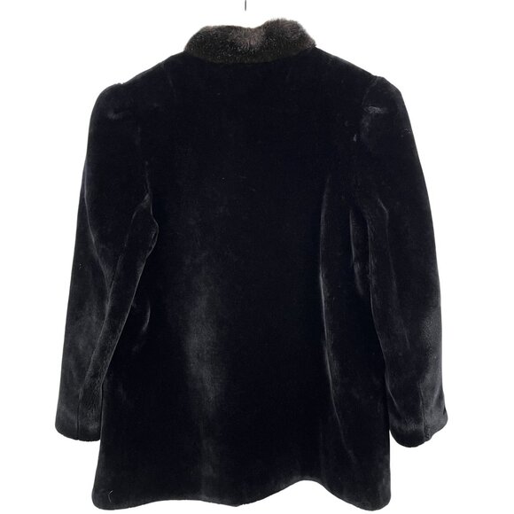 VTG Borgazia Black & Brown Faux Fur Womens Coat Sz XL - Picture 3 of 6